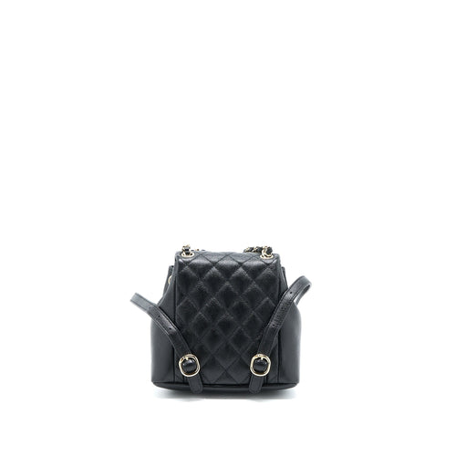 CHANEL 23P MINI TRIPLE PACK BACKPACK CAVIAR BLACK LGHW (MICROCHIP)