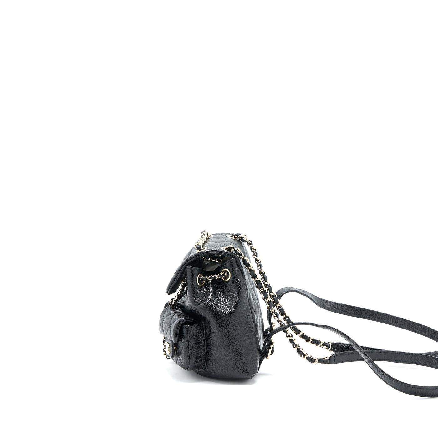 CHANEL 23P MINI TRIPLE PACK BACKPACK CAVIAR BLACK LGHW (MICROCHIP)