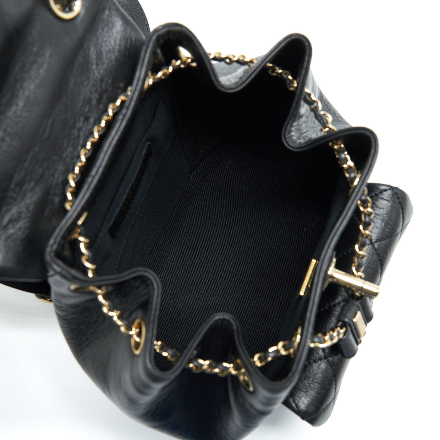 CHANEL 22C MINI DUMA BACKPACK CALFSKIN BLACK LGHW (MICROCHIP)
