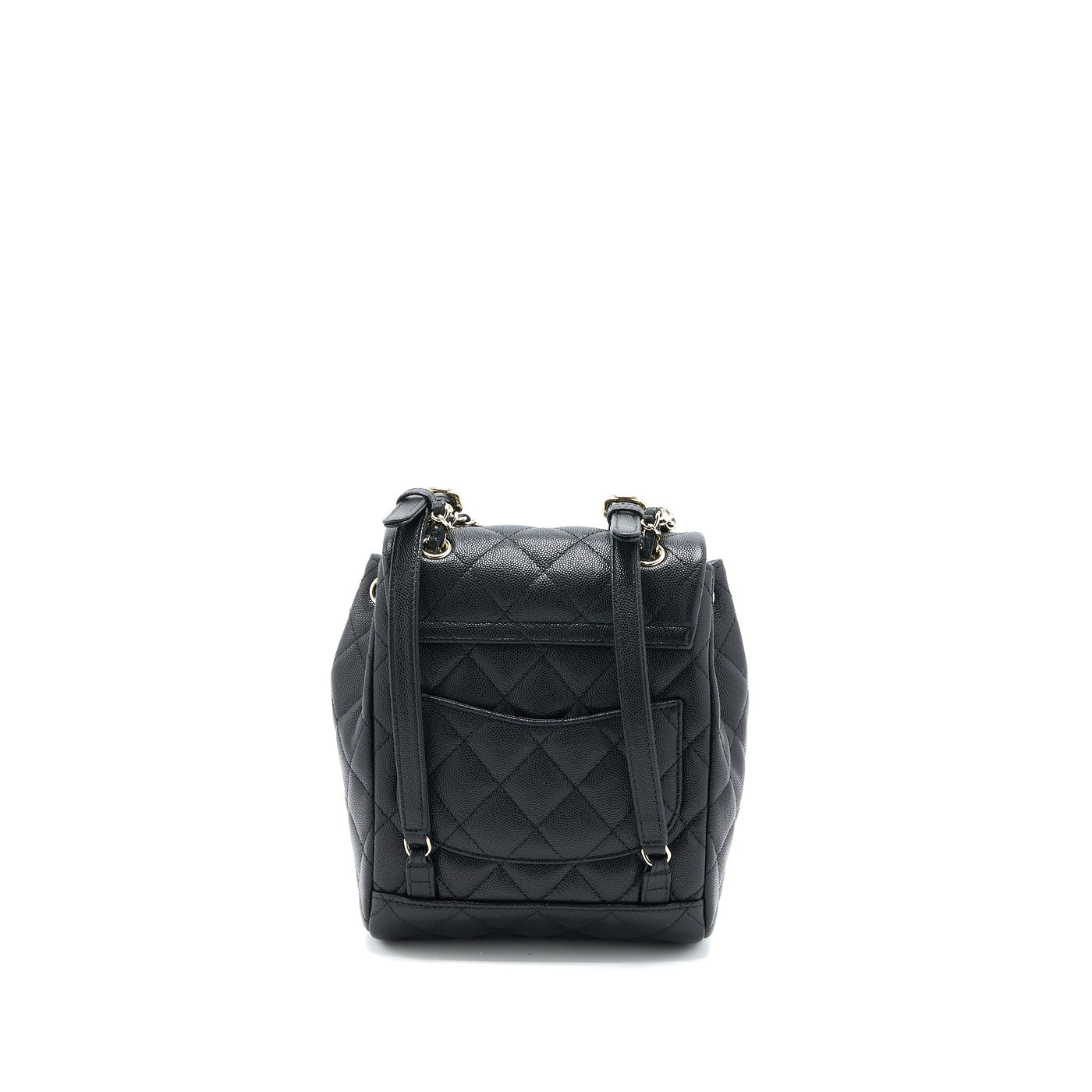 CHANEL 23P MINI FLAP BACKPACK CAVIAR BLACK LGHW (MICROCHIP)
