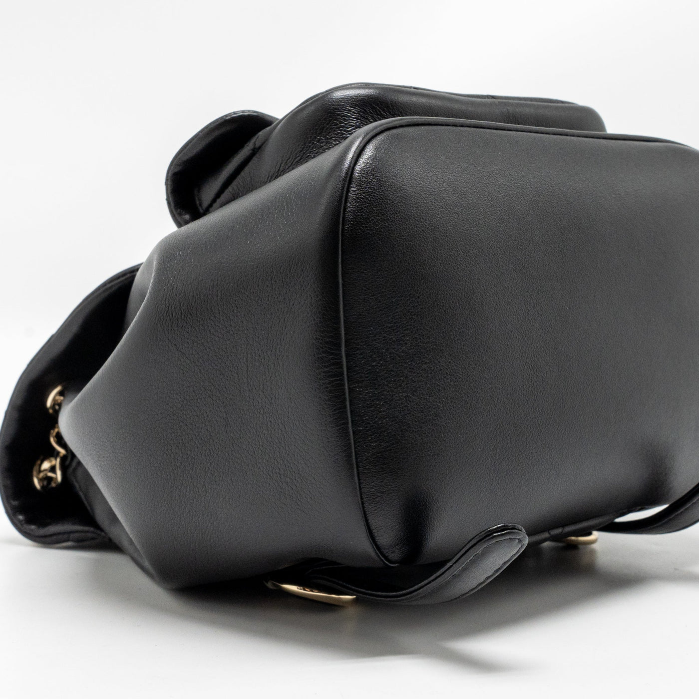 CHANEL MINI DUMA BACKPACK CALFSKIN BLACK LGHW (MICROCHIP)