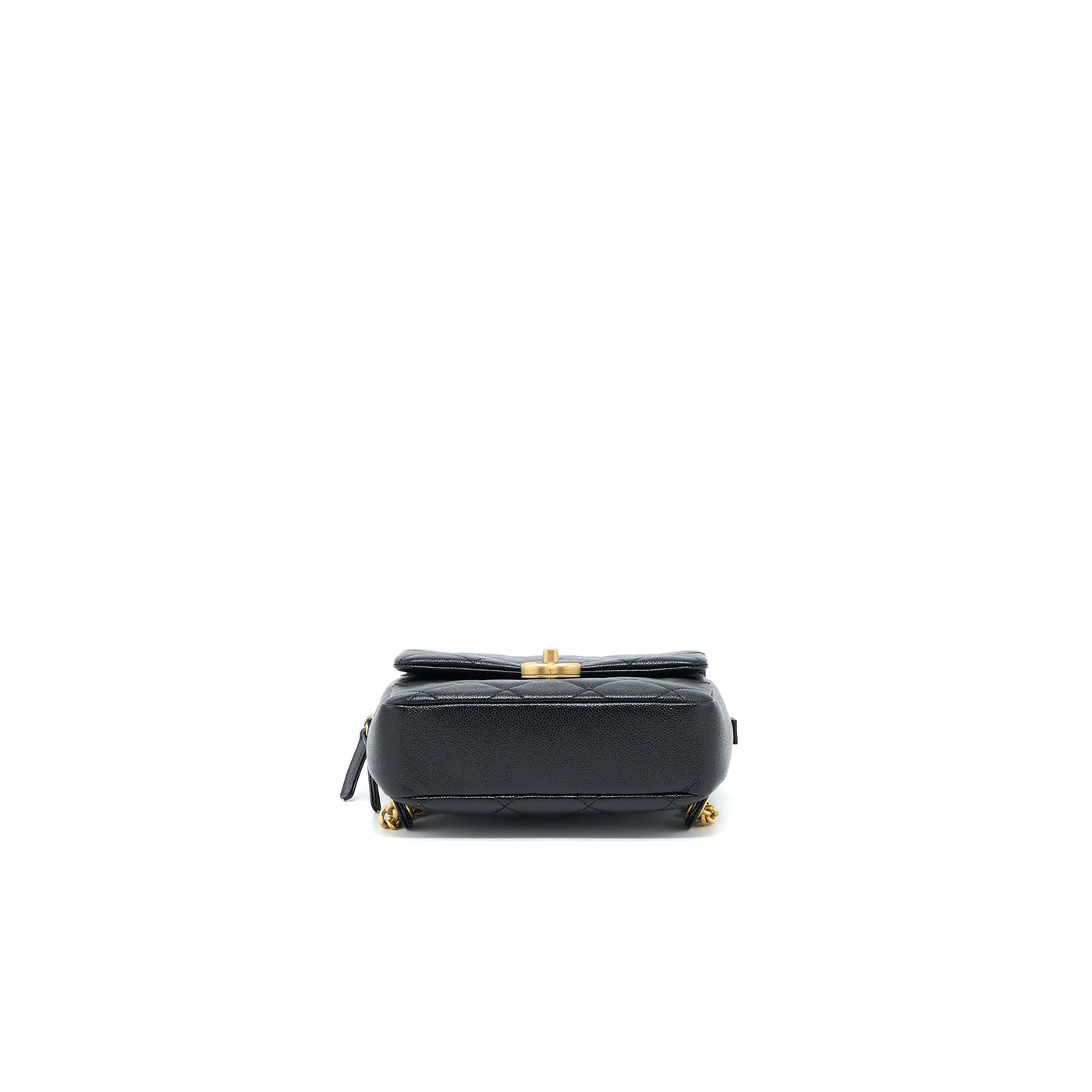 CHANEL 22P FLAP BACKPACK CAVIAR BLACK BRUSHED GHW (MICROCHIP)