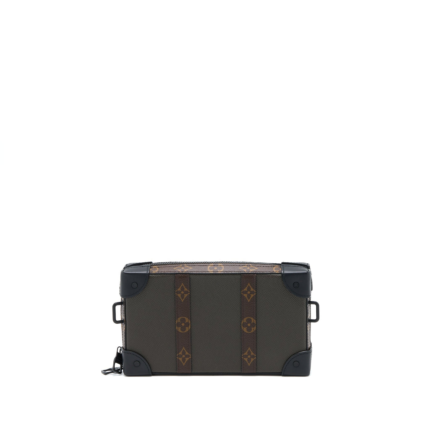 LOUIS VUITTON SOFT TRUNK WALLET TAIGA/MONOGRAM CANVAS KHAKI GREEN BLACK HARDWARE