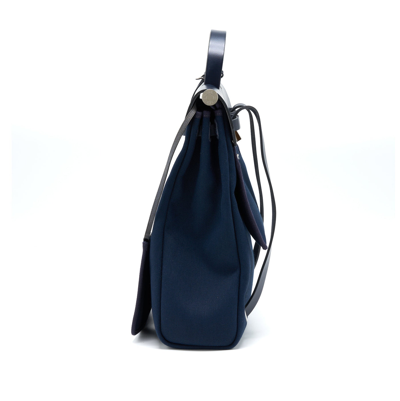 HERMES HERBAG BACKPACK CANVAS/LEATHER DARK BLUE/BLACK SHW