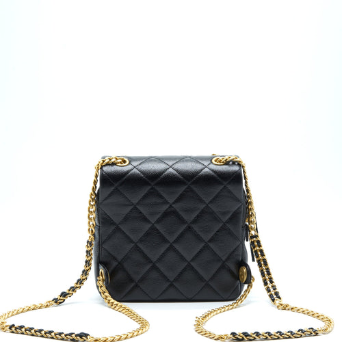 CHANEL 22P FLAP BACKPACK CAVIAR BLACK GHW