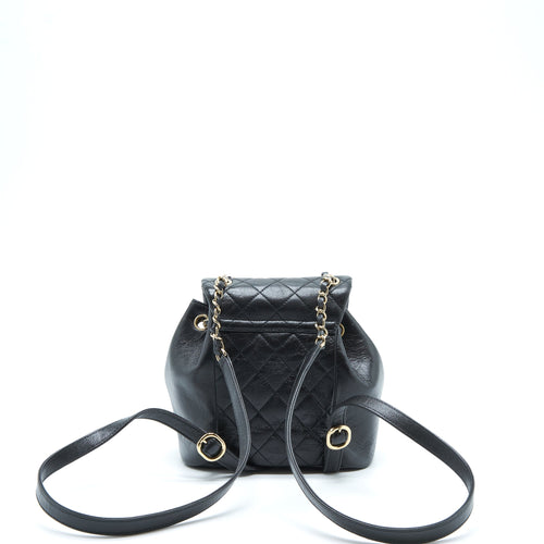 CHANEL 22C MINI DUMA BACKPACK CALFSKIN BLACK LGHW (MICROCHIP)