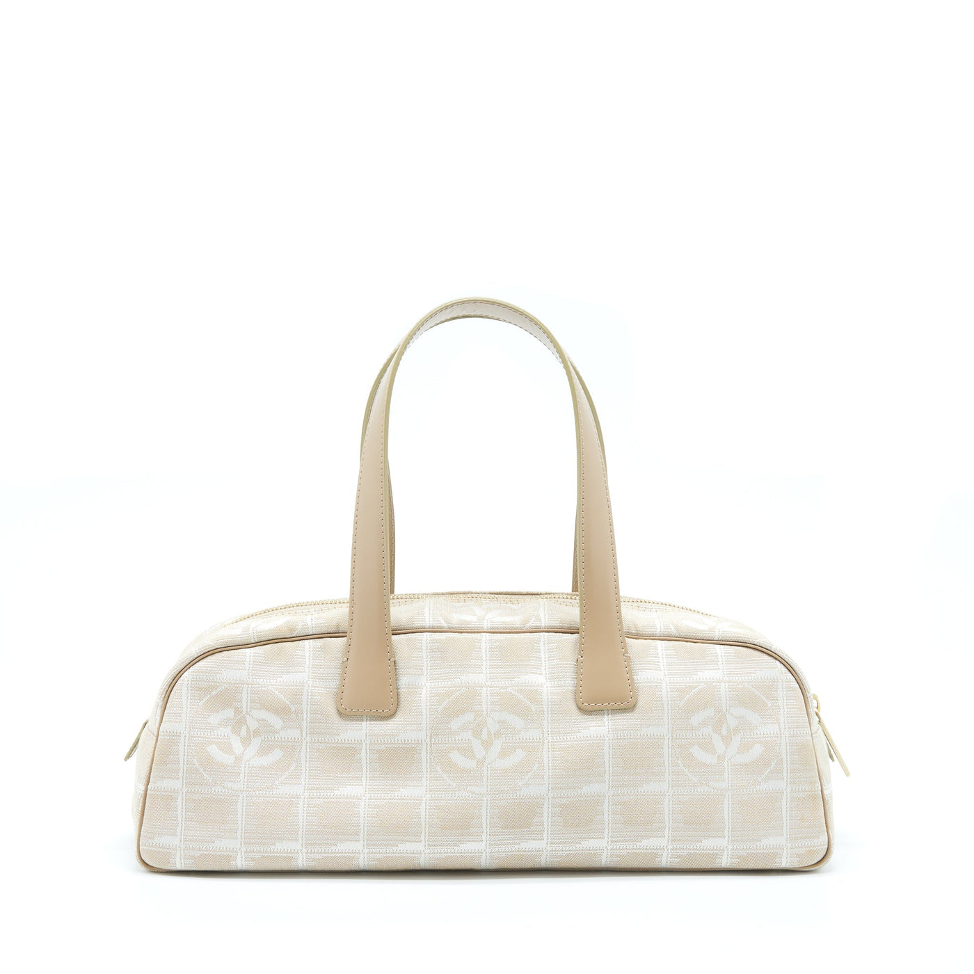 CHANEL VINTAGE TRAVEL LINE BOWLER BAG CANVAS AND LEATHER LGHW