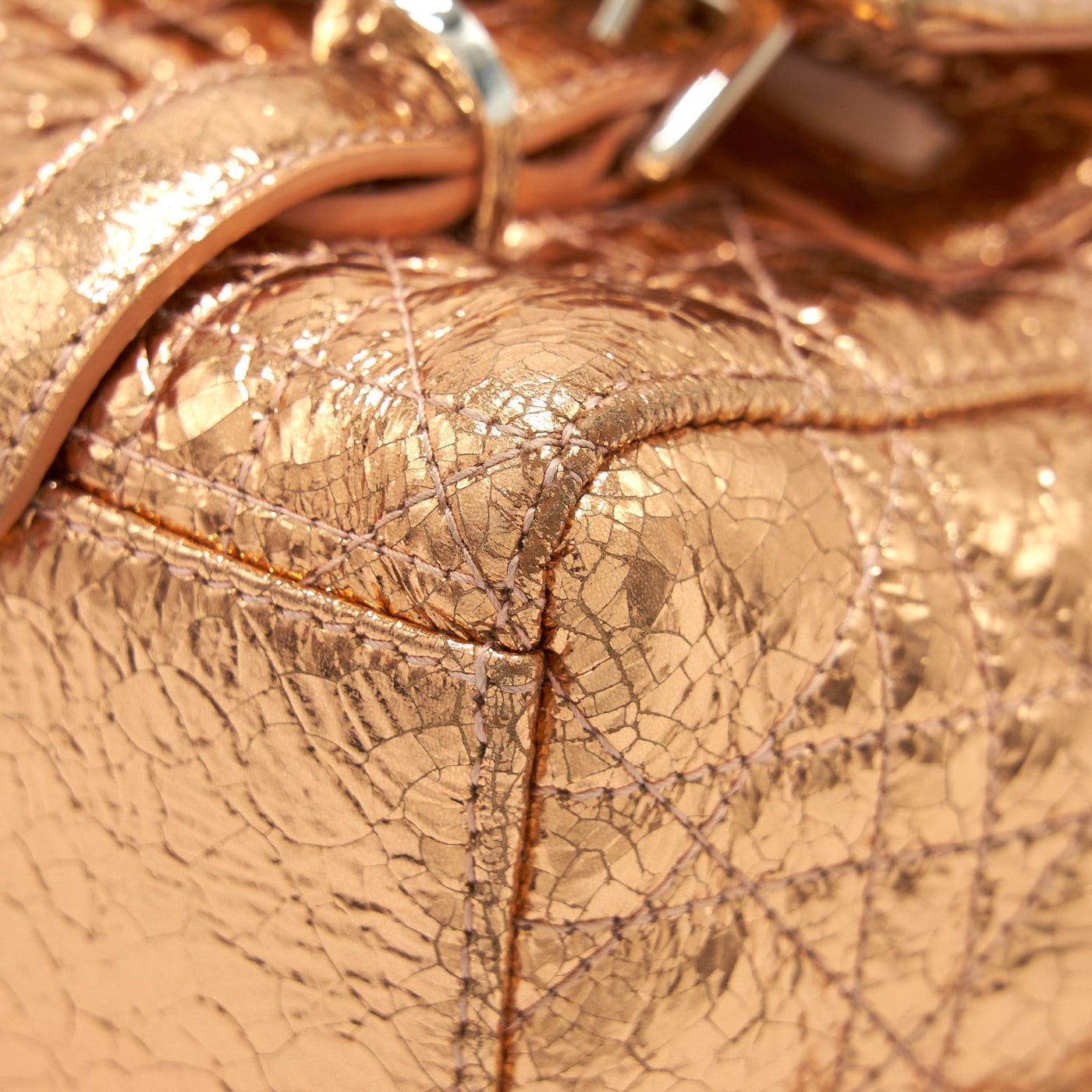 DIOR MINI BACKPACK LAMBSKIN METALLIC CHAMPAGNE