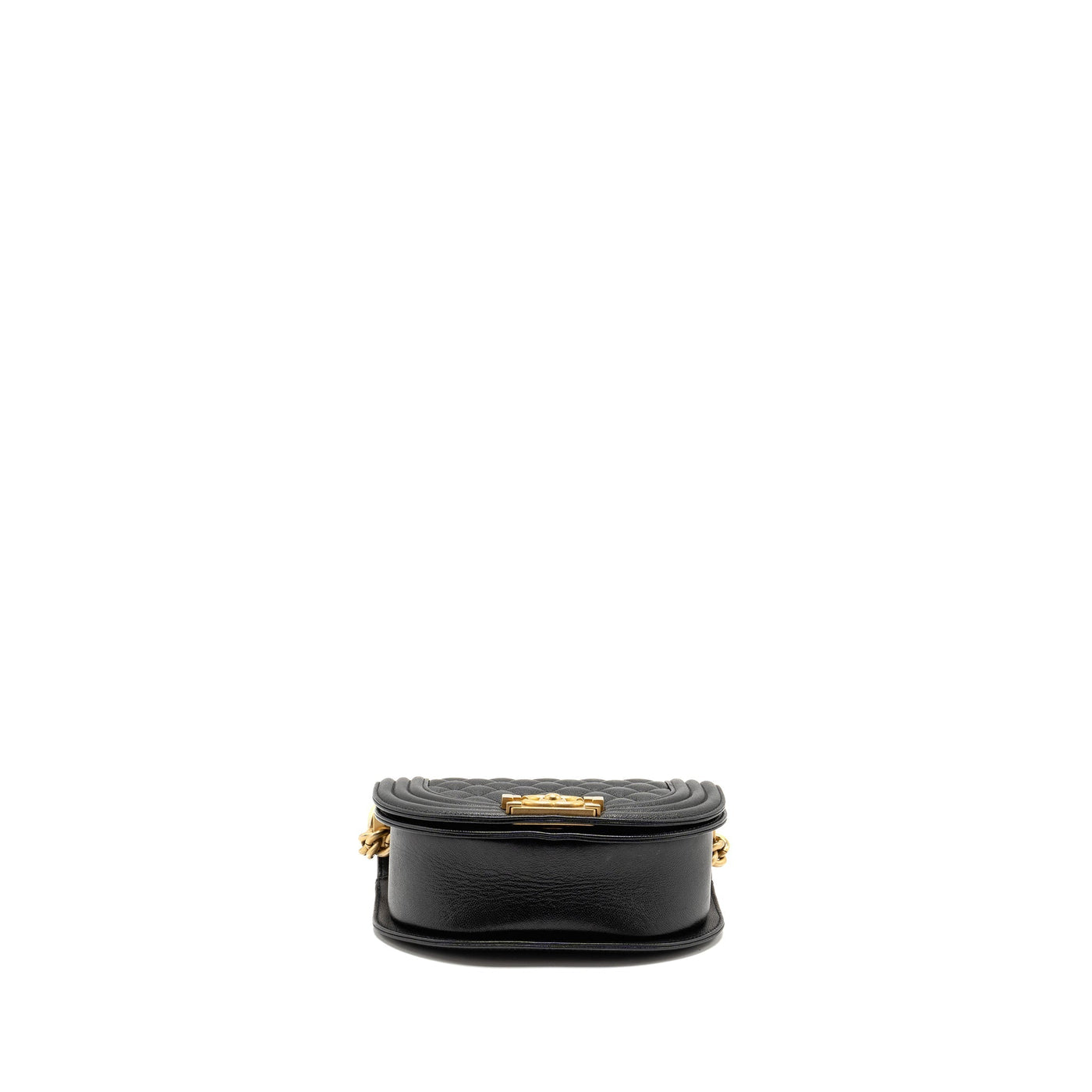 CHANEL 22A ROUND BOY MESSENGER BAG CAVIAR BLACK GHW (MICROCHIP)