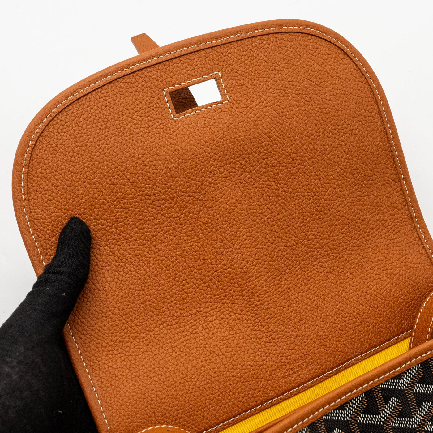 GOYARD BELVEDERE PM MESSENGER BAG GOYARDLINE CANVAS BROWN SHW