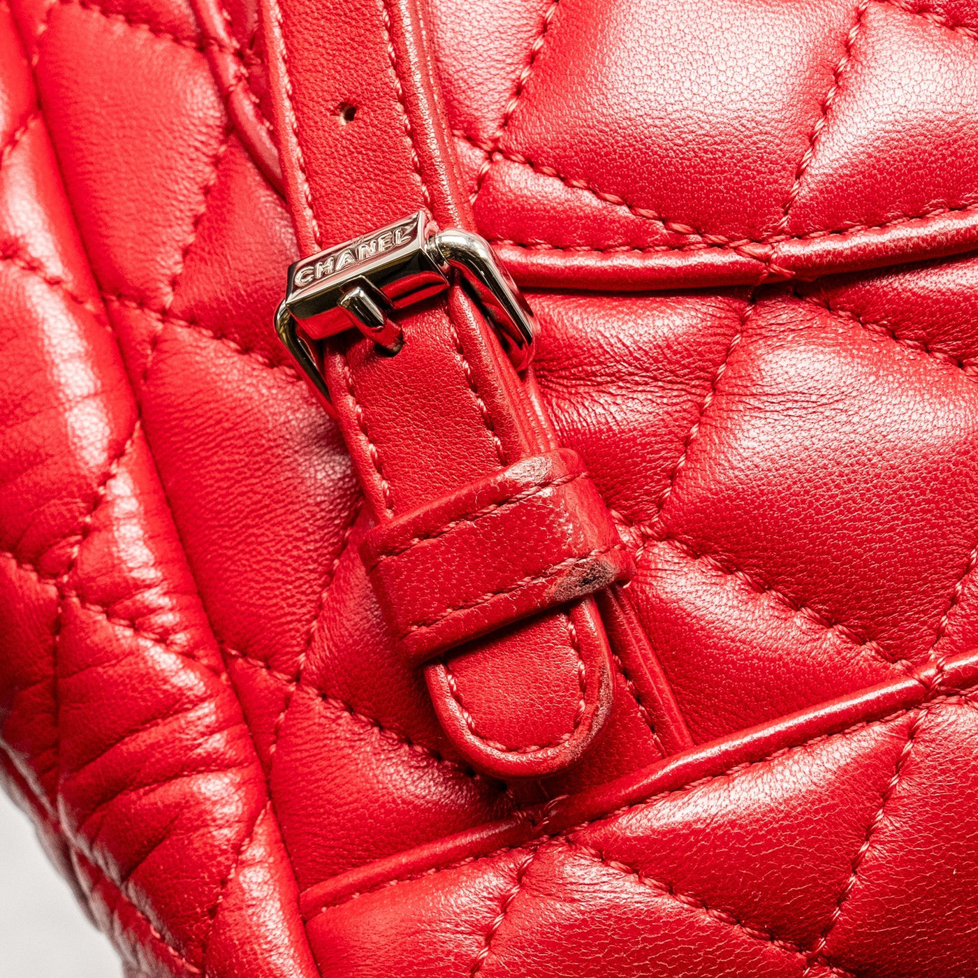 CHANEL SMALL URBAN SPIRIT QUILTED BACKPACK LAMBSKIN RED LGHW