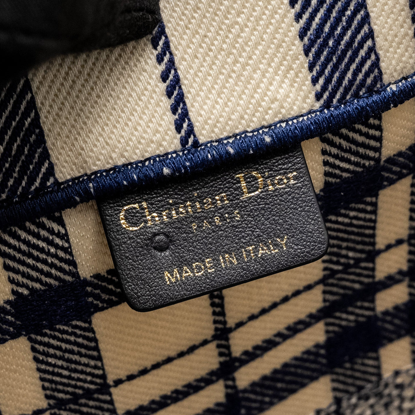 DIOR LARGE BOOK TOTE LINEN BLUE CANVAS