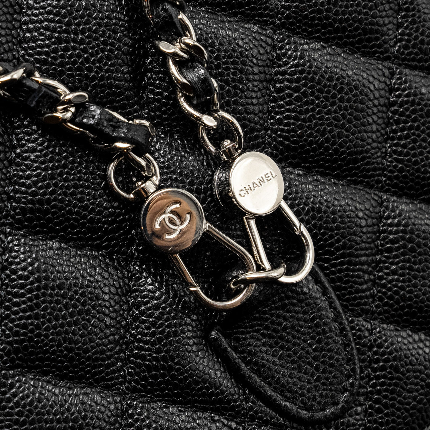 CHANEL 24P MINI BACKPACK/CROSSBODY BAG CAVIAR BLACK SHW (MICROCHIP)