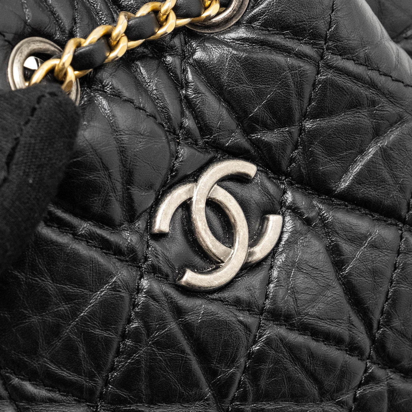 CHANEL SMALL GABRIELLE BACKPACK CALFSKIN BLACK MULTICOLOUR HARDWARE (MICROCHIP)