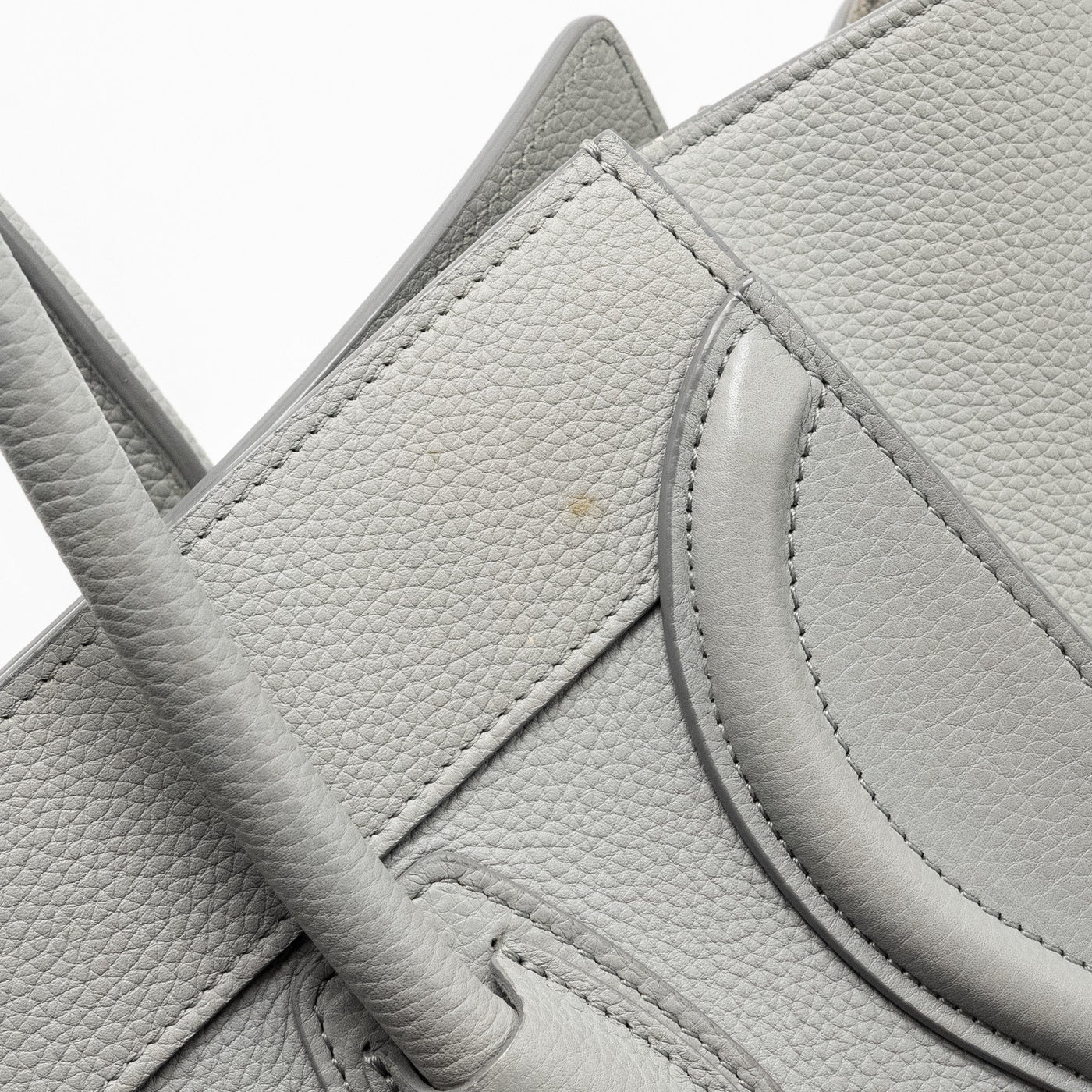 CELINE MICRO LUGGAGE BAG CALFSKIN LIGHT GREY SHW