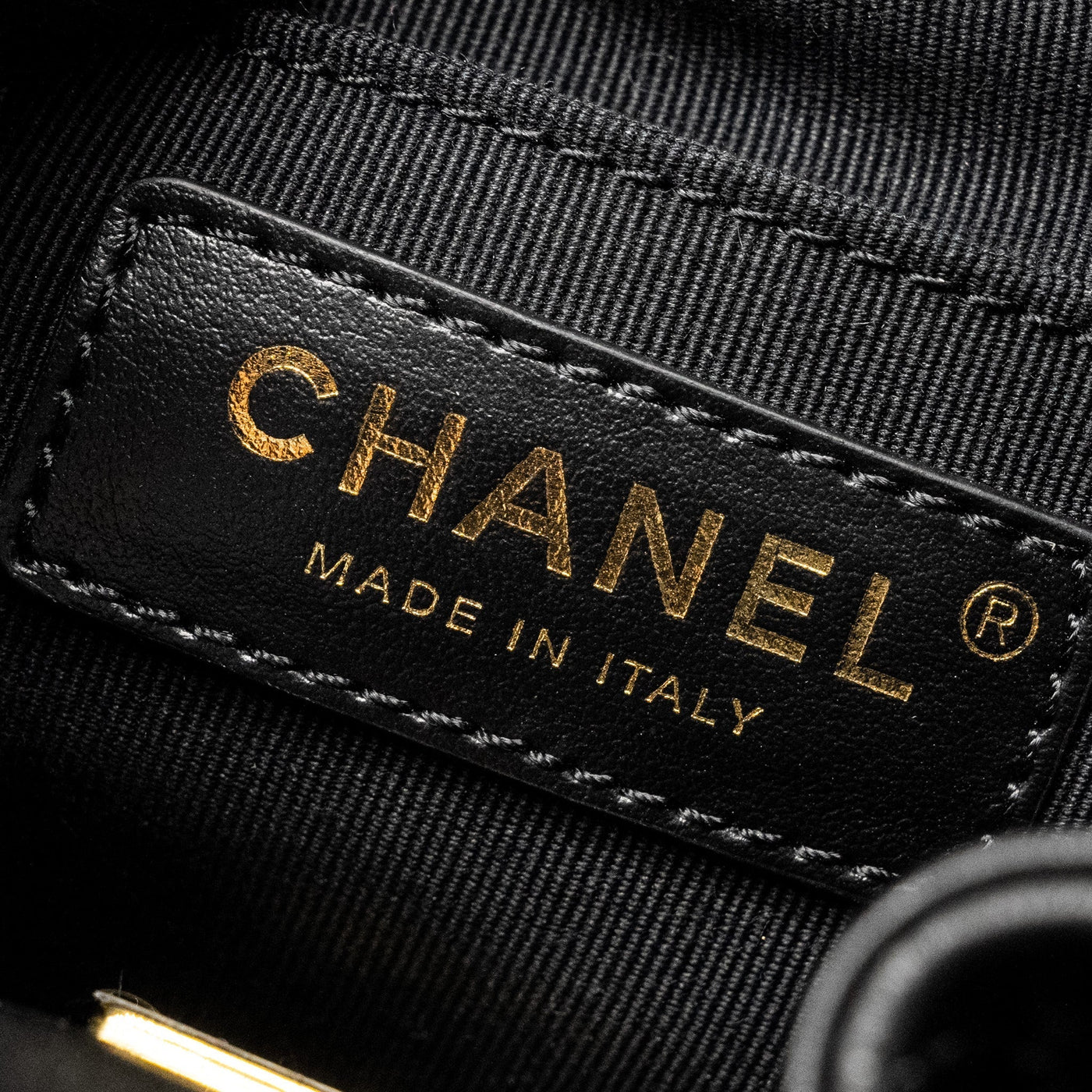 CHANEL 22S CANDY CHAINS MINI BUCKET BACKPACK LAMBSKIN BLACK GHW (MICROCHIP)