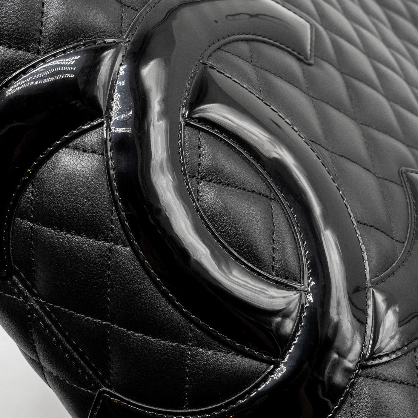 CHANEL CAMBON LIGNE TOTE BAG CALFSKIN BLACK SHW