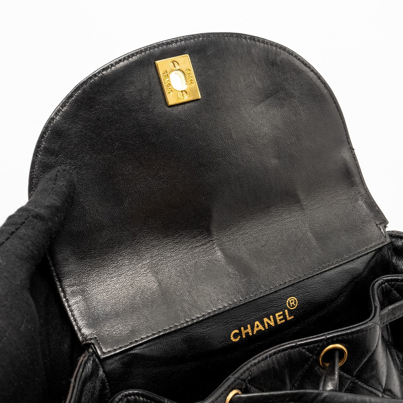 CHANEL VINTAGE DUMA BACKPACK LAMBSKIN BLACK GHW