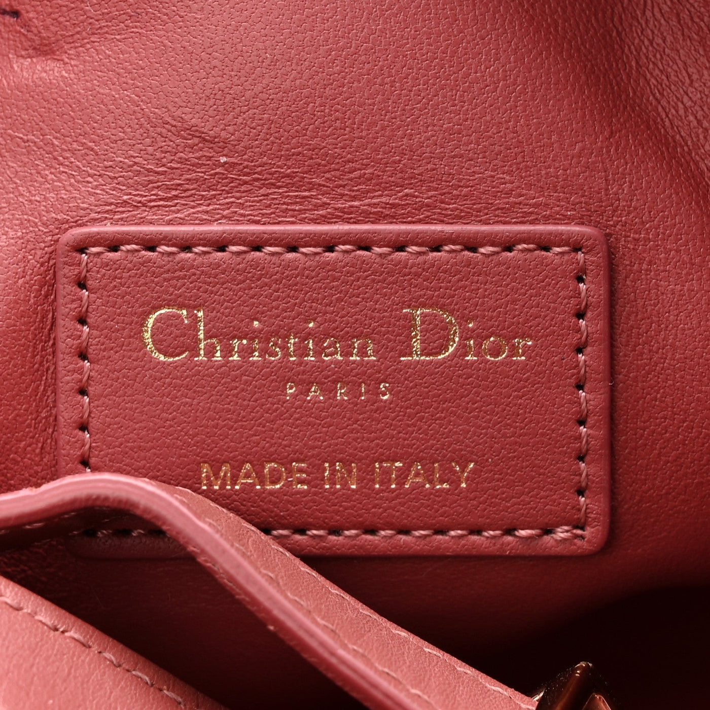 DIOR CALFSKIN MACROCANNAGE MEDIUM DIORTRAVEL NOMAD POUCH RUST