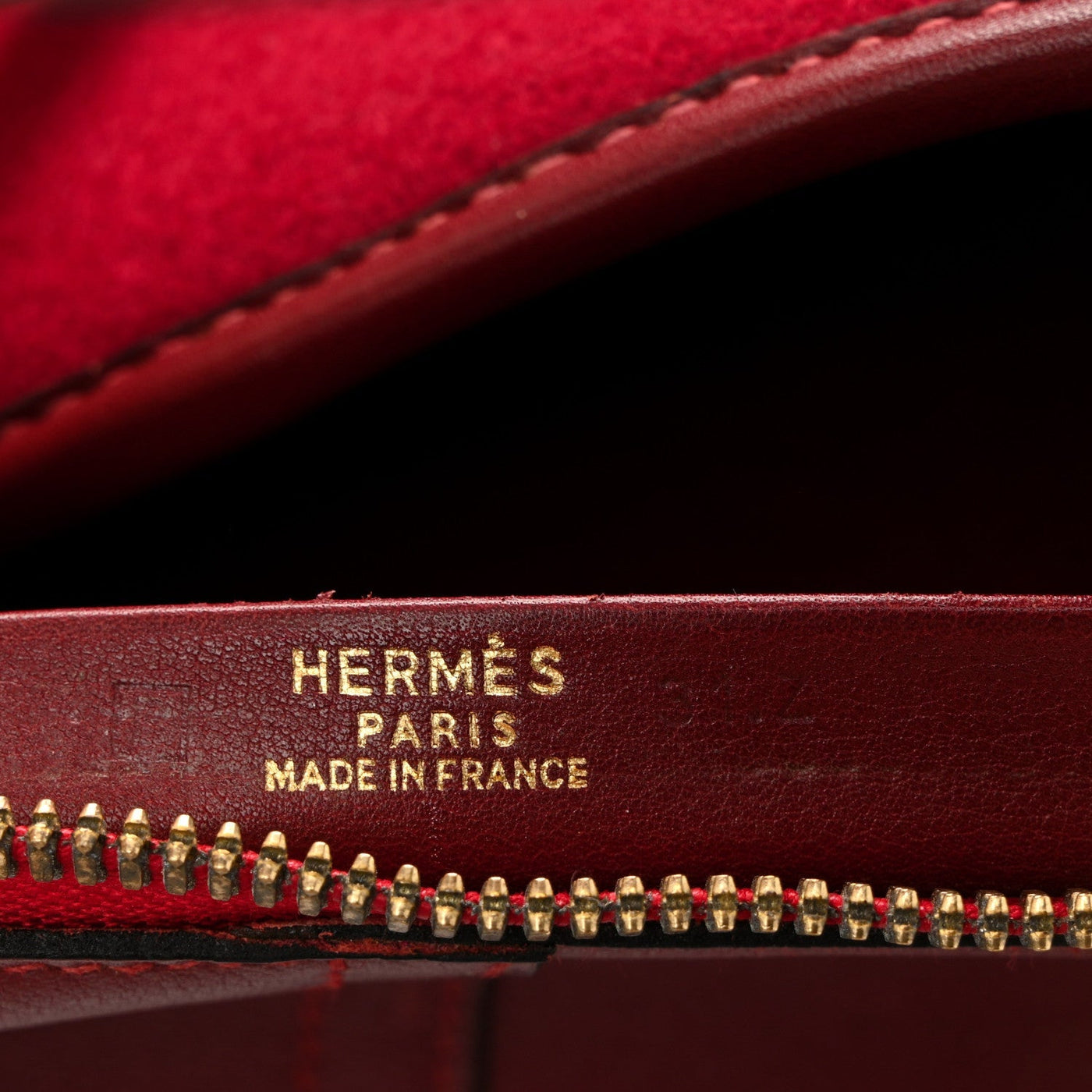 HERMES FELT BARENIA FEU2DOU TRAVEL BAG ROUGE VIF ROUGE H