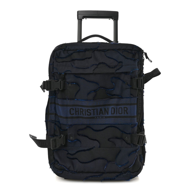 DIOR CANVAS SMALL DIORTRAVEL SUITCASE BLUE MULTICOLOR