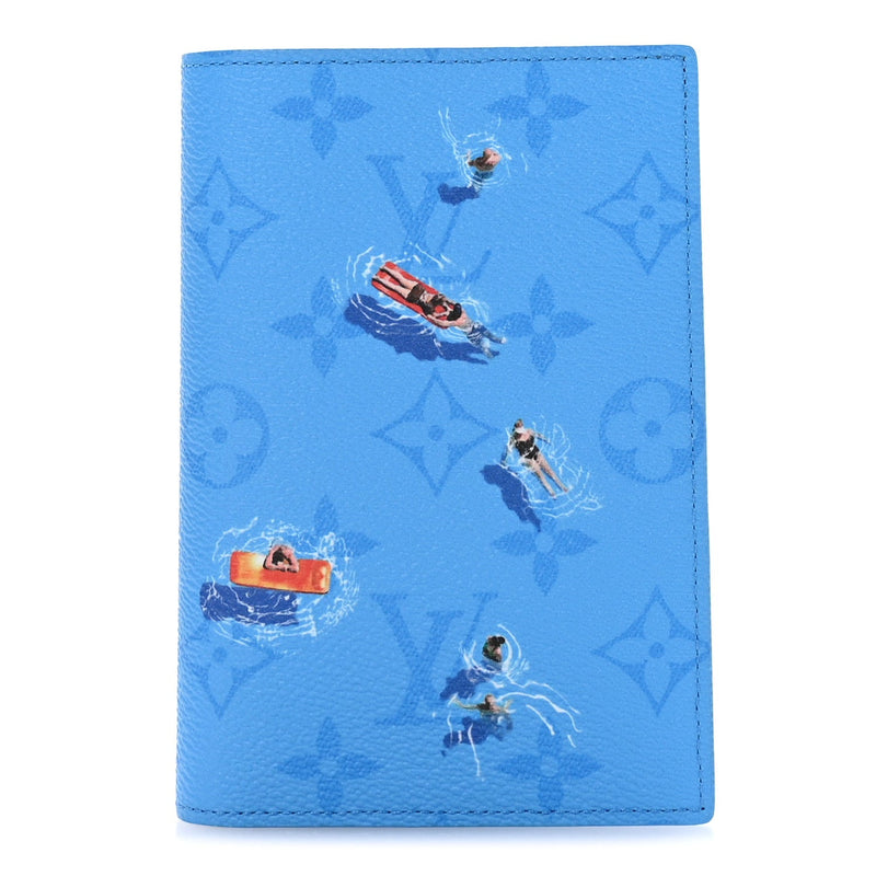 LOUIS VUITTON MONOGRAM SPORTS PASSPORT COVER POOL BLUE