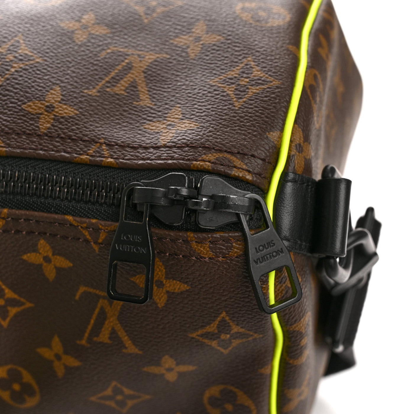 LOUIS VUITTON MONOGRAM MACASSAR KEEPALL BANDOULIERE 50 FLORESCENT YELLOW