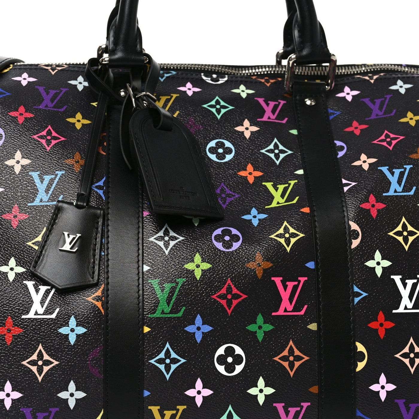 LV X TM MONOGRAM MULTICOLOR KEEPALL BANDOULIERE 50 BLACK