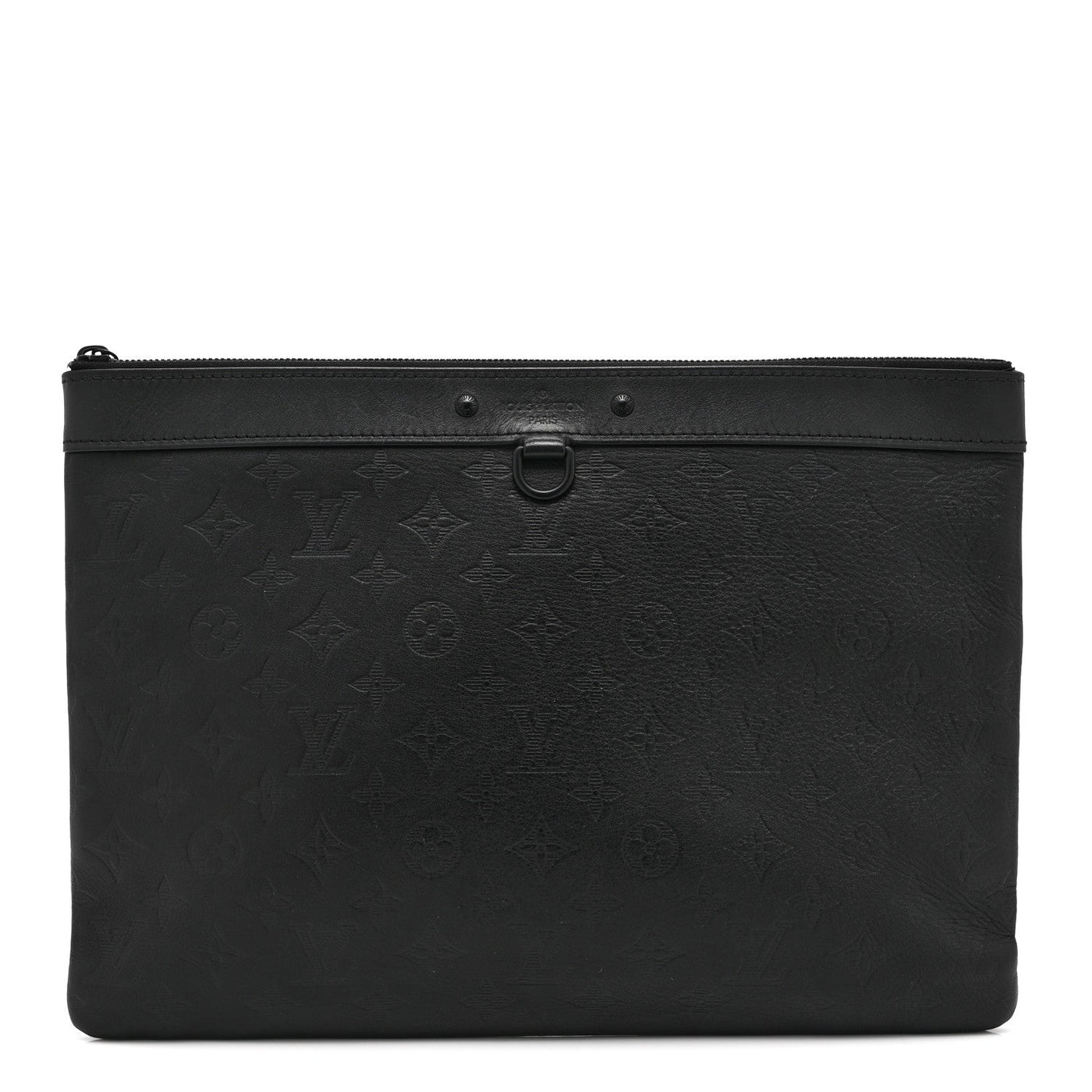LOUIS VUITTON CALFSKIN MONOGRAM SHADOW DISCOVERY POCHETTE BLACK
