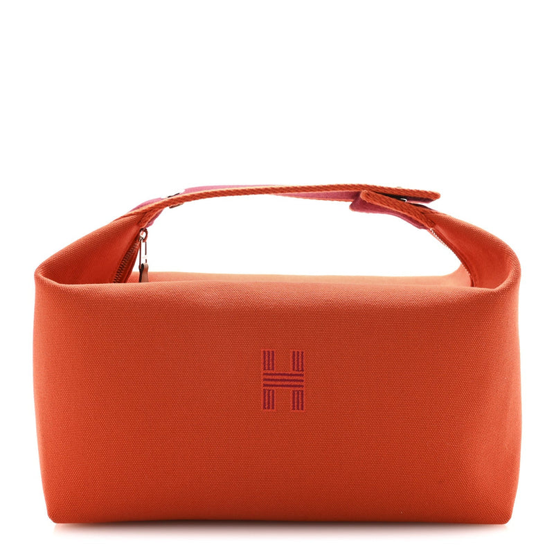 CANVAS LARGE BRIDE-A-BRAC POUCH ORANGE FEU BURGUNDY