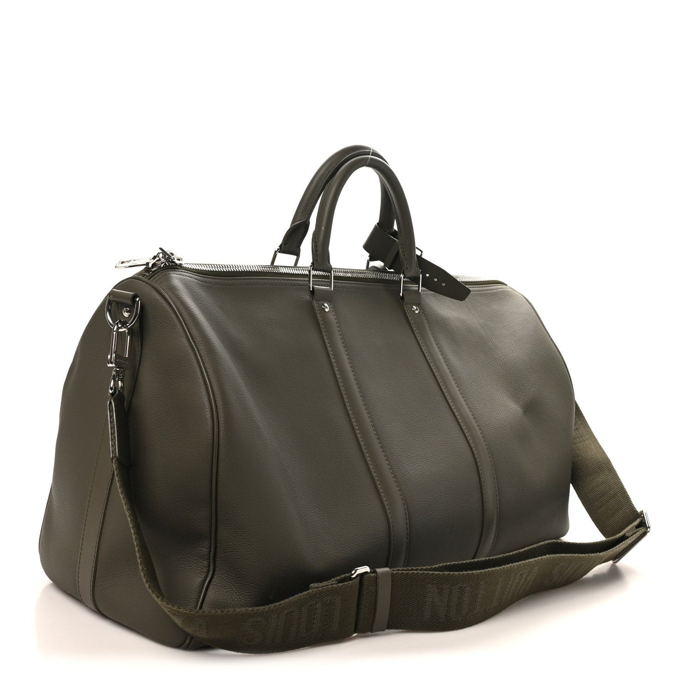 LOUIS VUITTON GRAINED CALFSKIN AEROGRAM KEEPALL BANDOULIERE 50 KHAKI
