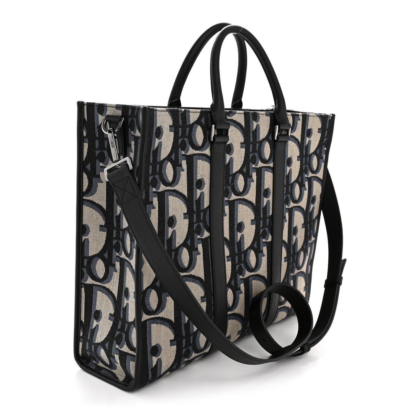 DIOR MAXI OBLIQUE JACQUARD EAST WEST TOTE BEIGE BLUE