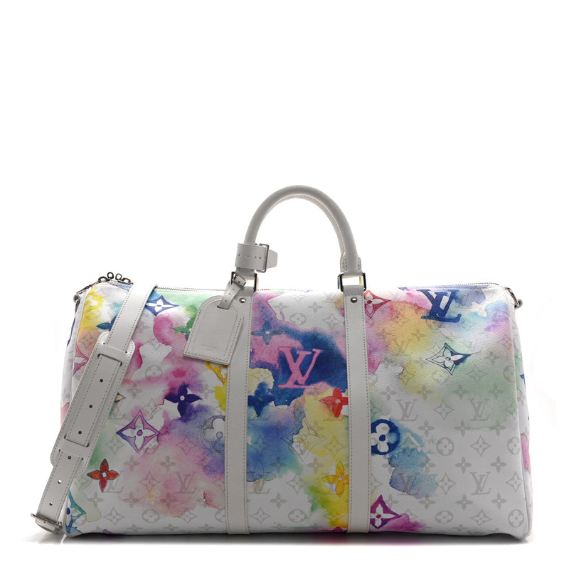 LOUIS VUITTON MONOGRAM WATERCOLOR KEEPALL BANDOULIERE 50 MULTICOLOR