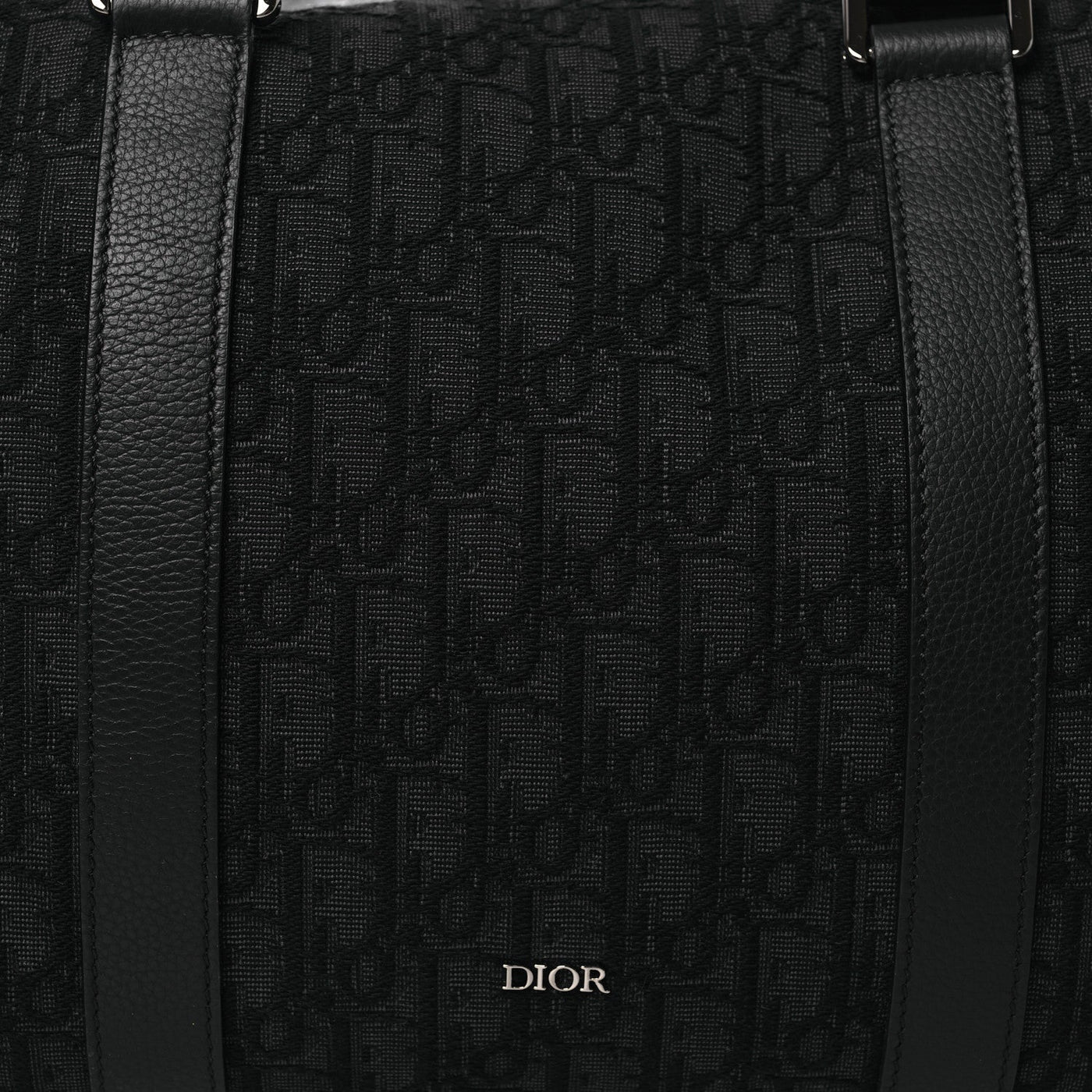 DIOR OBLIQUE JACQUARD GRAINED CALFSKIN LINGOT 50 BLACK
