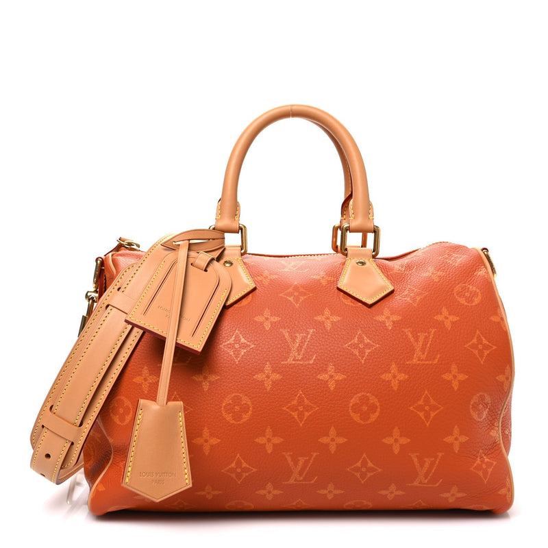 LOUIS VUITTON CALFSKIN MONOGRAM SPEEDY P9 BANDOULIERE 30 OCRE