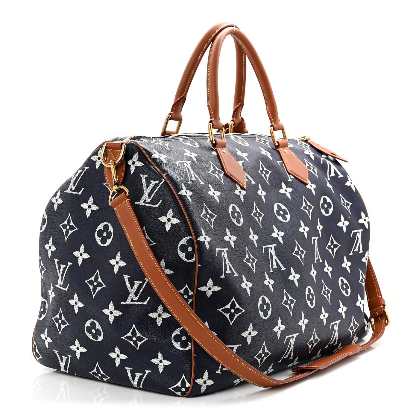 LOUIS VUITTON CALFSKIN MONOGRAM SPEEDY P9 BANDOULIERE 50 INDIGO