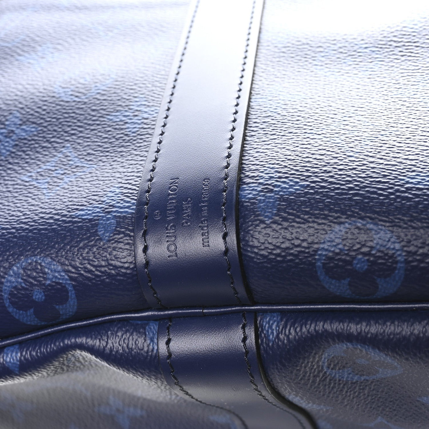 LOUIS VUITTON MONOGRAM SPLIT KEEPALL BANDOULIERE 50 PACIFIC BLUE