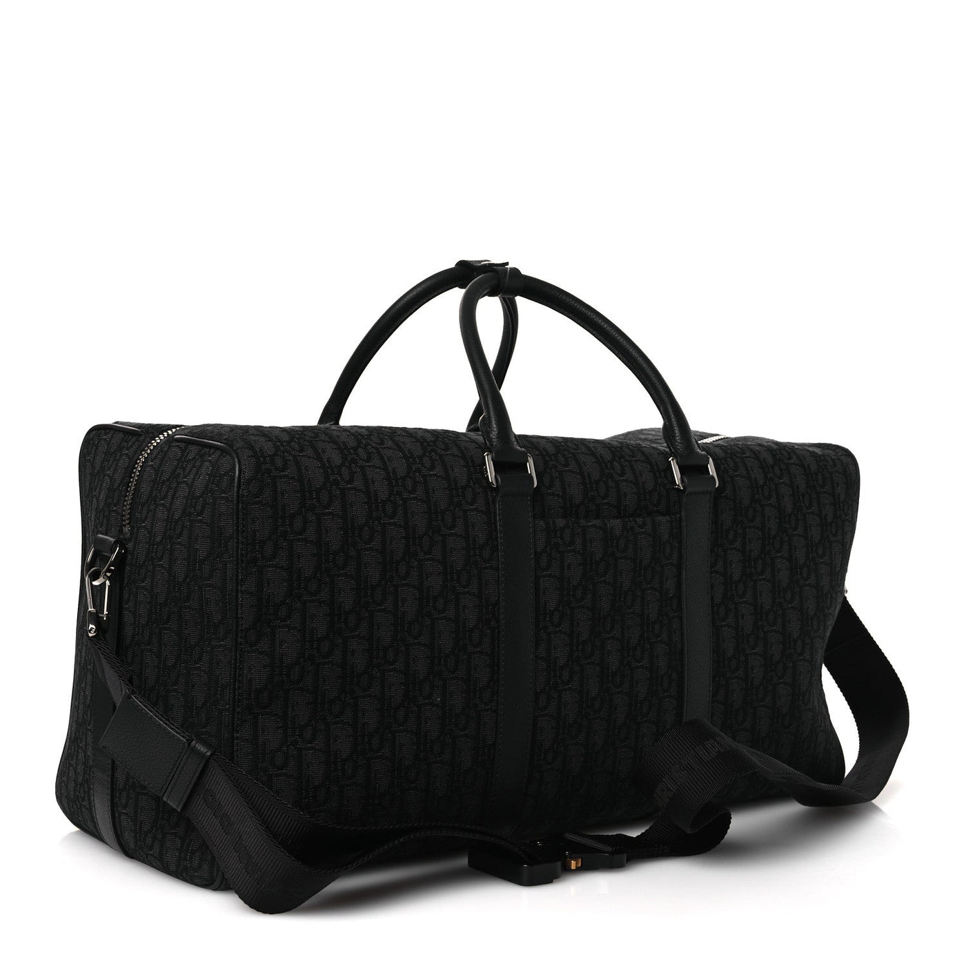 DIOR OBLIQUE JACQUARD GRAINED CALFSKIN LINGOT 50 BLACK