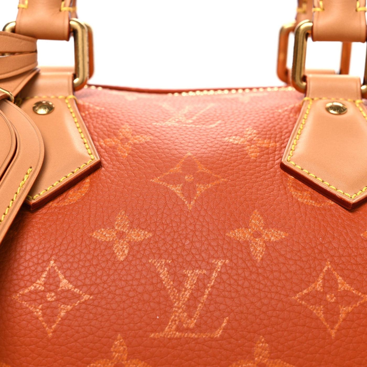 LOUIS VUITTON CALFSKIN MONOGRAM SPEEDY P9 BANDOULIERE 30 OCRE