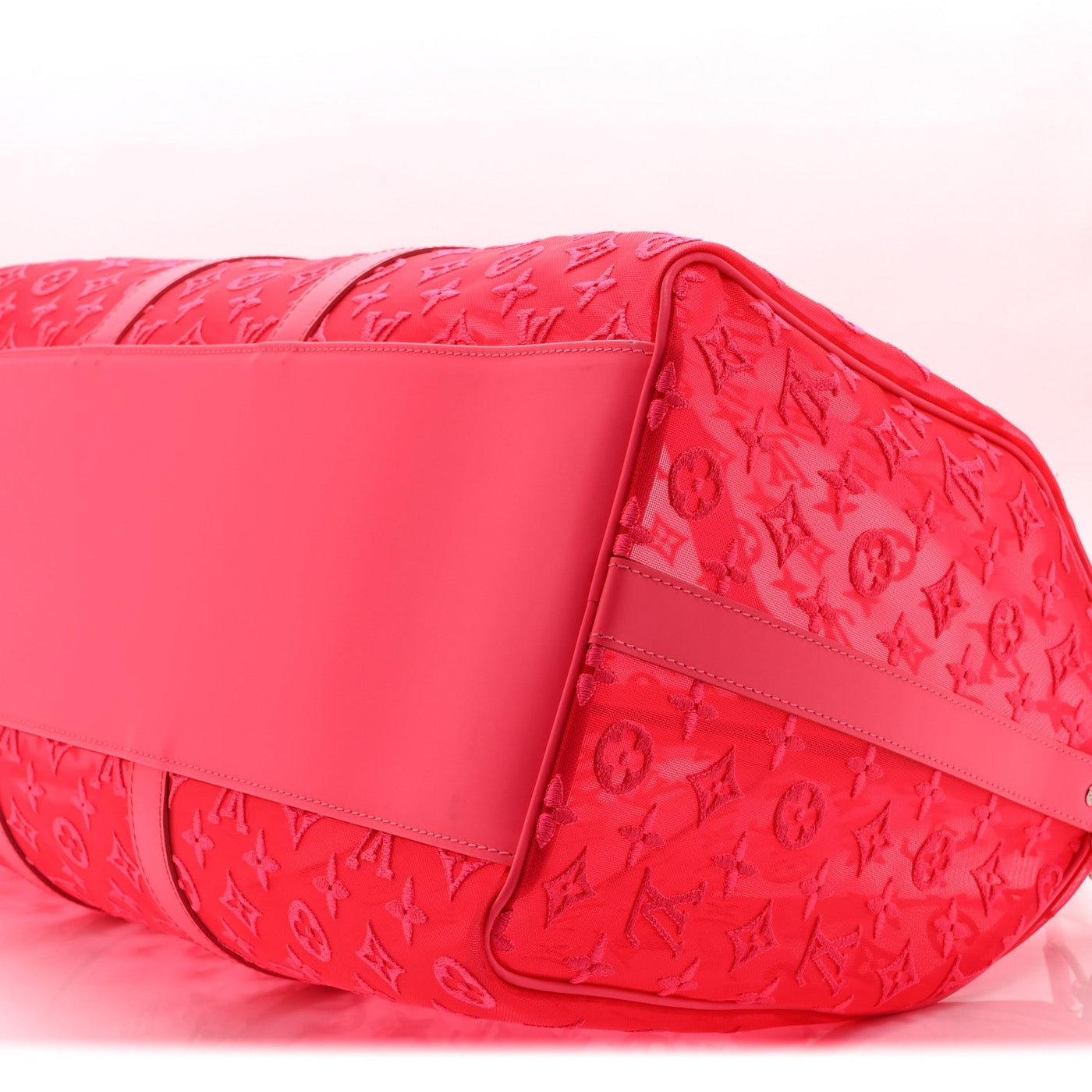 LOUIS VUITTON MONOGRAM FLUO SEE THROUGH KEEPALL BANDOULIERE 50 ROSE