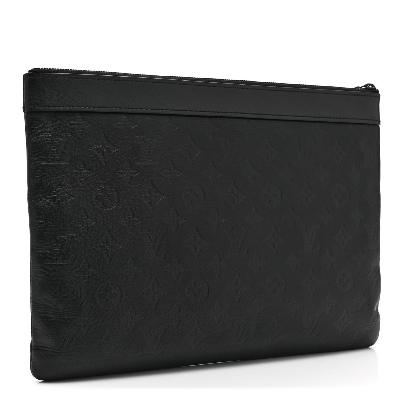 LOUIS VUITTON CALFSKIN MONOGRAM SHADOW DISCOVERY POCHETTE BLACK