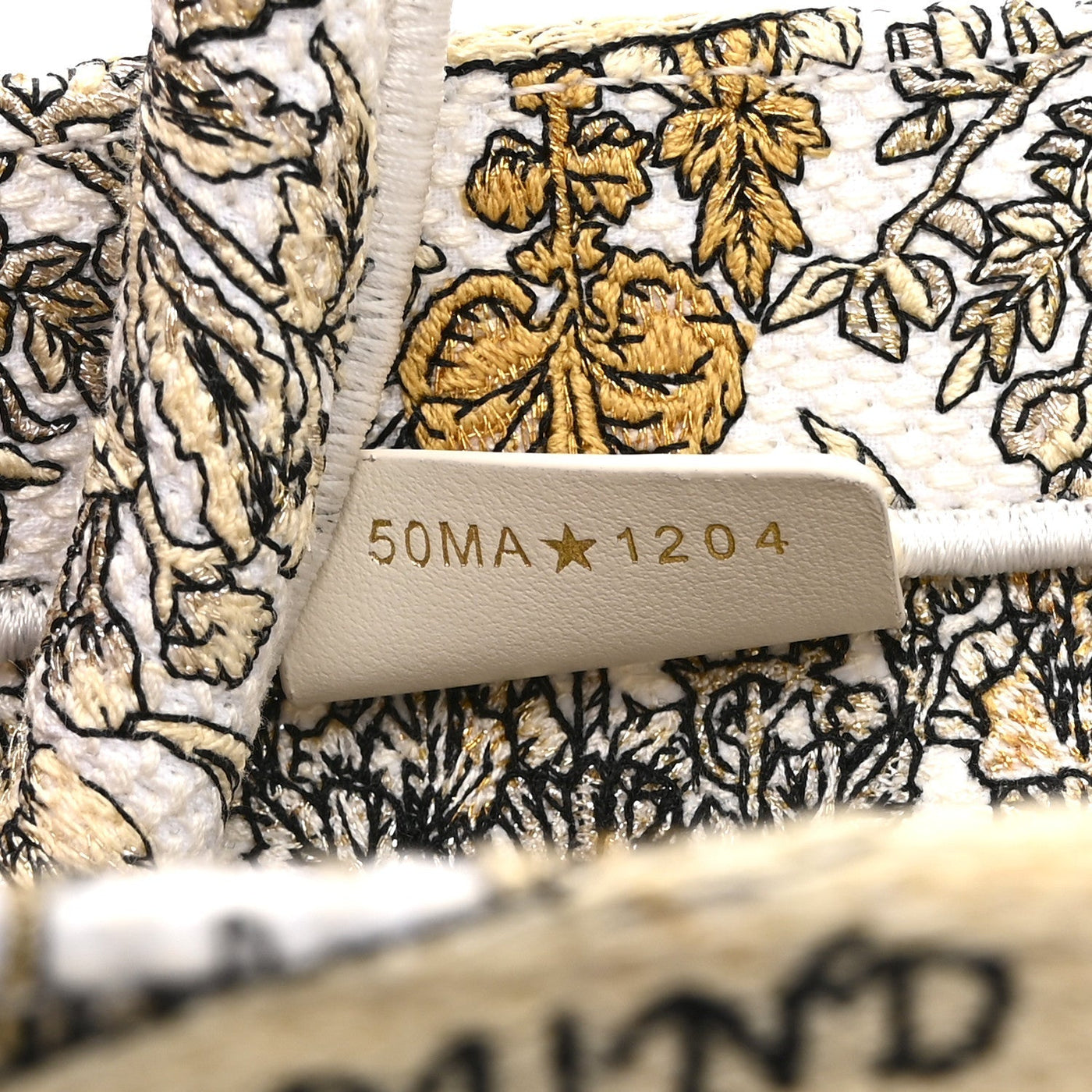 DIOR CANVAS EMBROIDERED MEDIUM AROUND THE WORLD BOOK TOTE GOLD