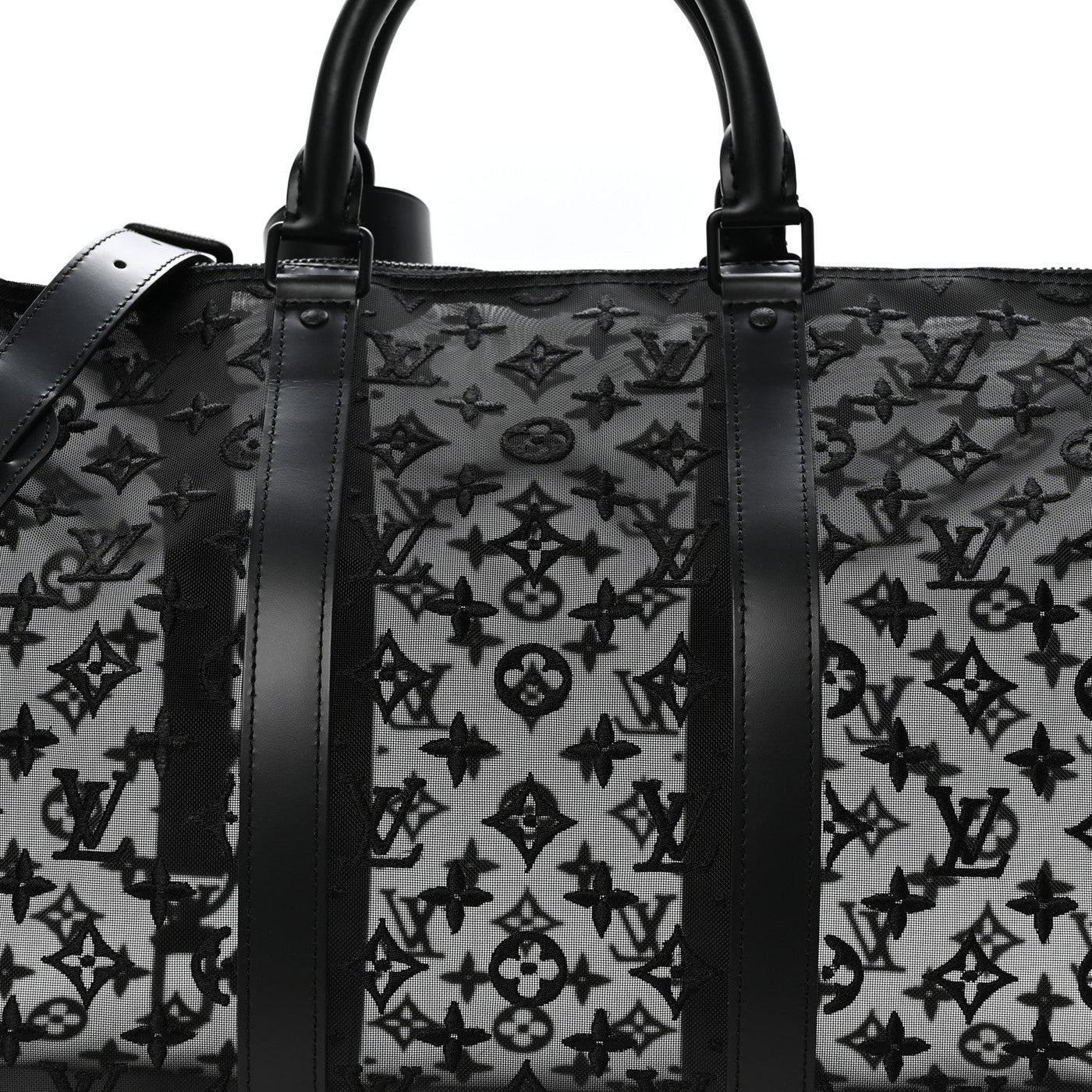 LOUIS VUITTON MONOGRAM SEE THROUGH KEEPALL BANDOULIERE 50 BLACK