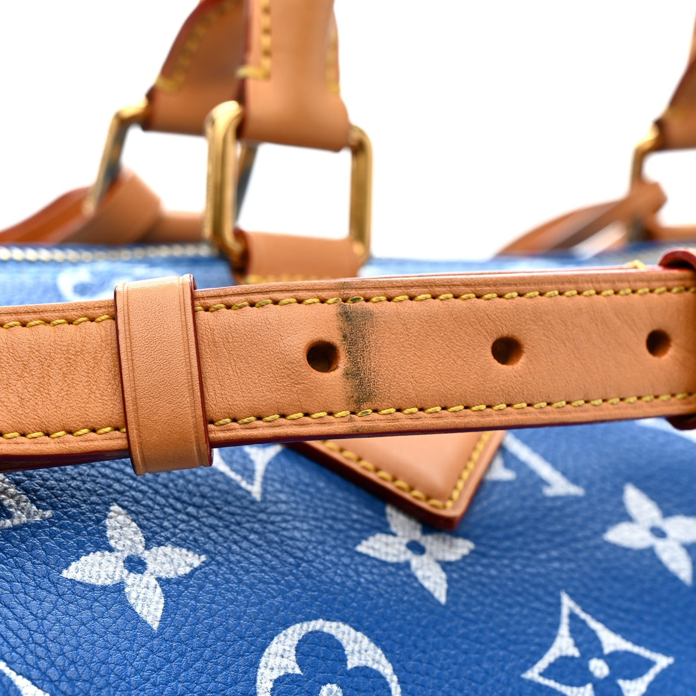 LOUIS VUITTON CALFSKIN MONOGRAM SPEEDY P9 BANDOULIERE 40 BLUE