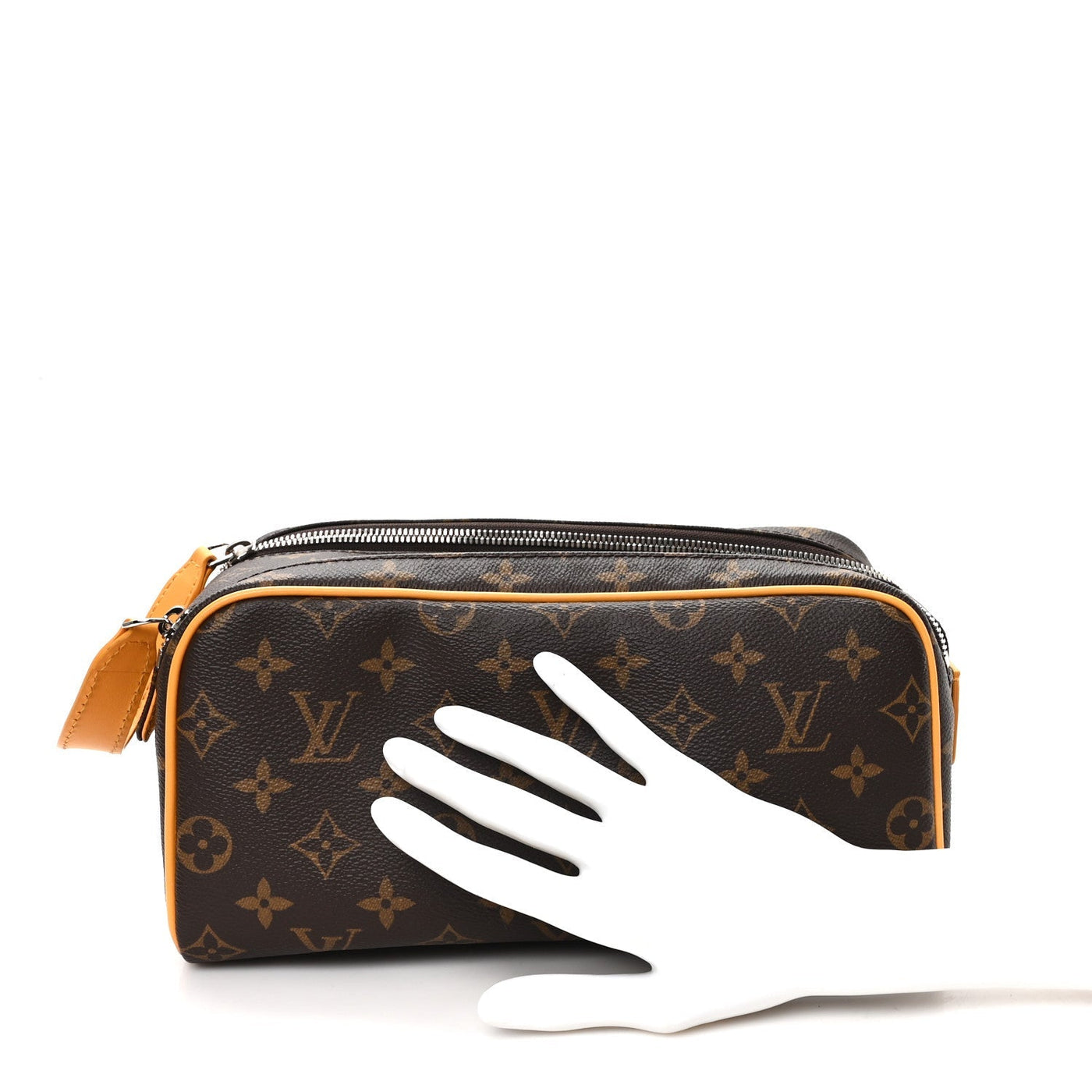LOUIS VUITTON MONOGRAM MACASSAR DOPP KIT TOILET POUCH SAFRAN YELLOW