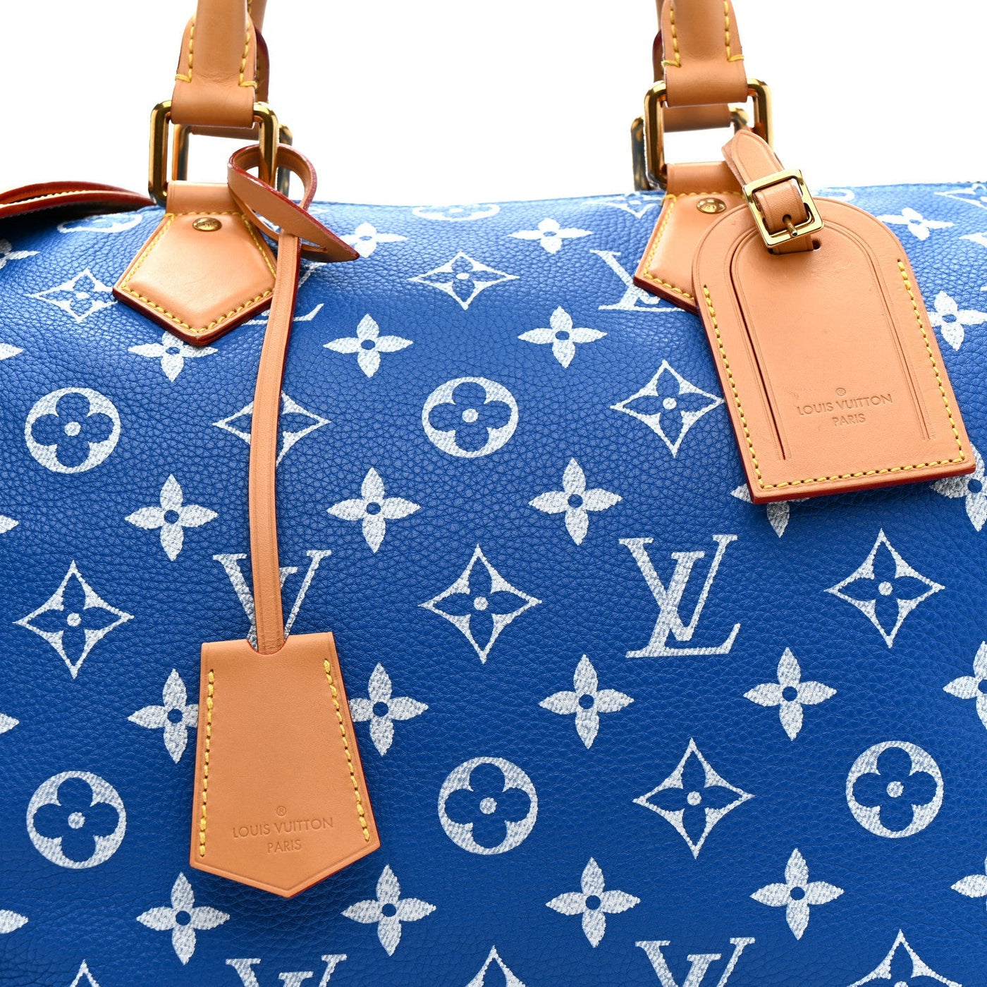 LOUIS VUITTON CALFSKIN MONOGRAM SPEEDY P9 BANDOULIERE 40 BLUE