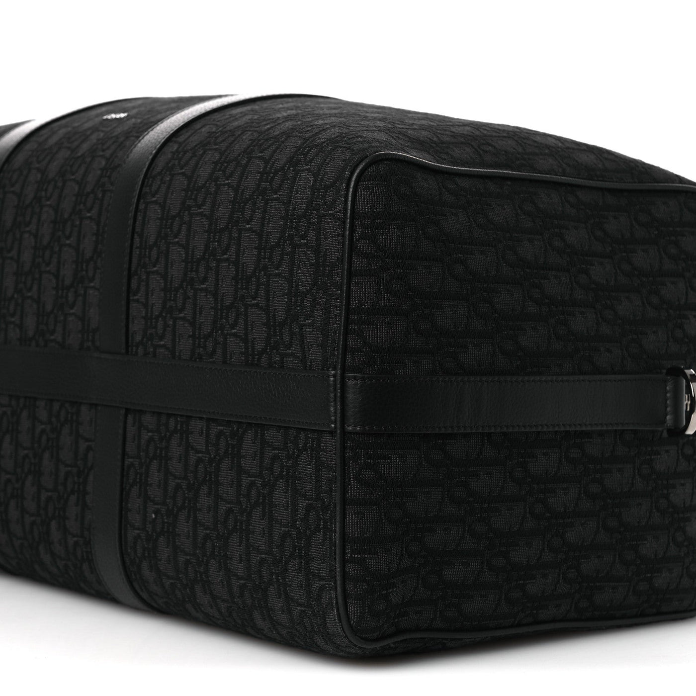 DIOR OBLIQUE JACQUARD GRAINED CALFSKIN LINGOT 50 BLACK