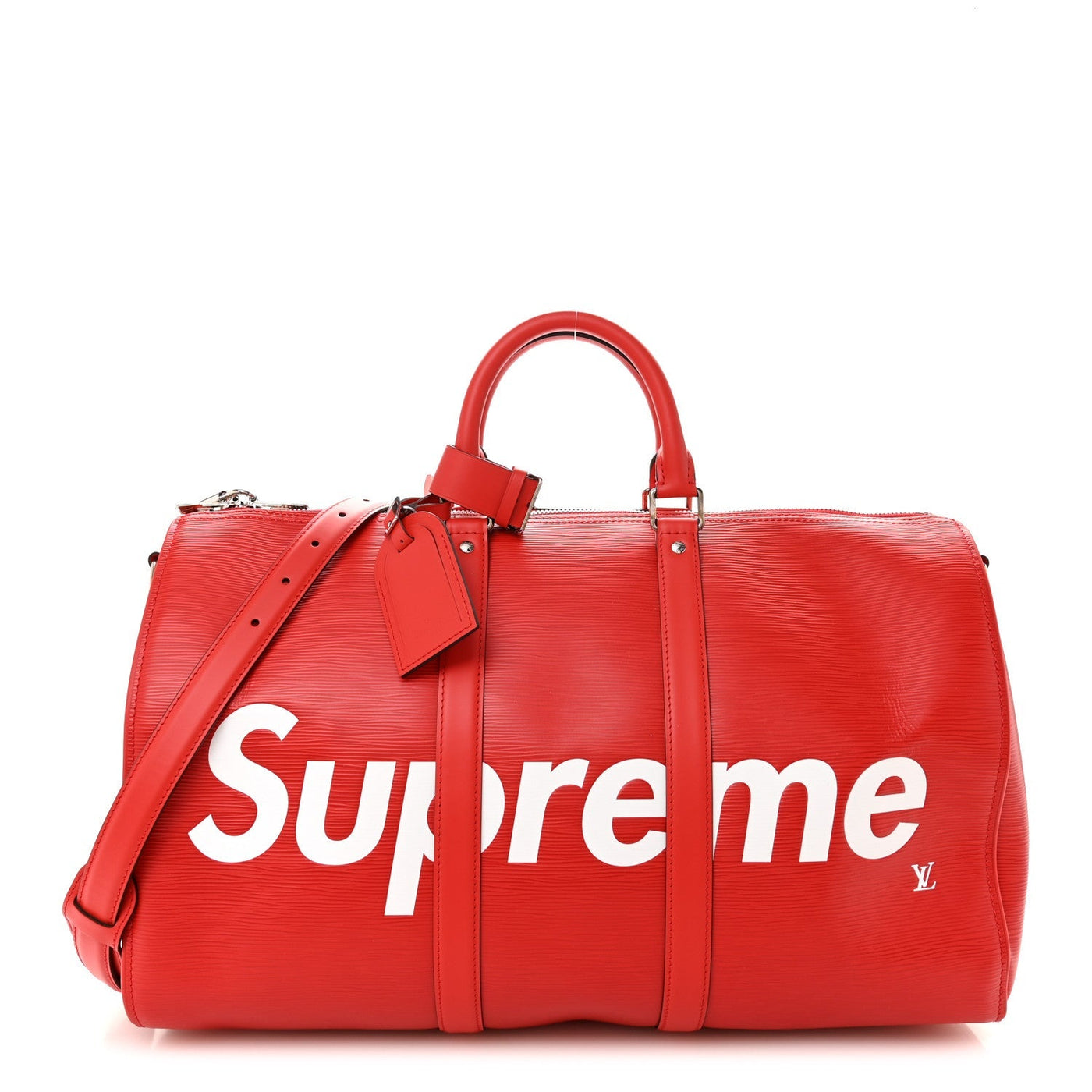 LOUIS VUITTON X SUPREME EPI KEEPALL BANDOULIERE 45 RED